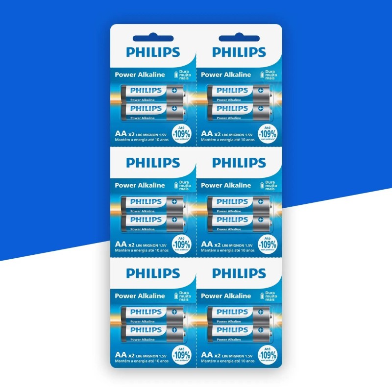 PHILIPS PILHA ALCALINA AA CT/12 CX/18