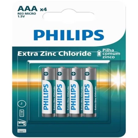 PHILIPS PILHA ZINCO AAA C/4 DP12 CX/36
