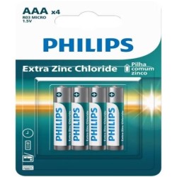 PHILIPS PILHA ZINCO AAA C/4 DP12 CX/36