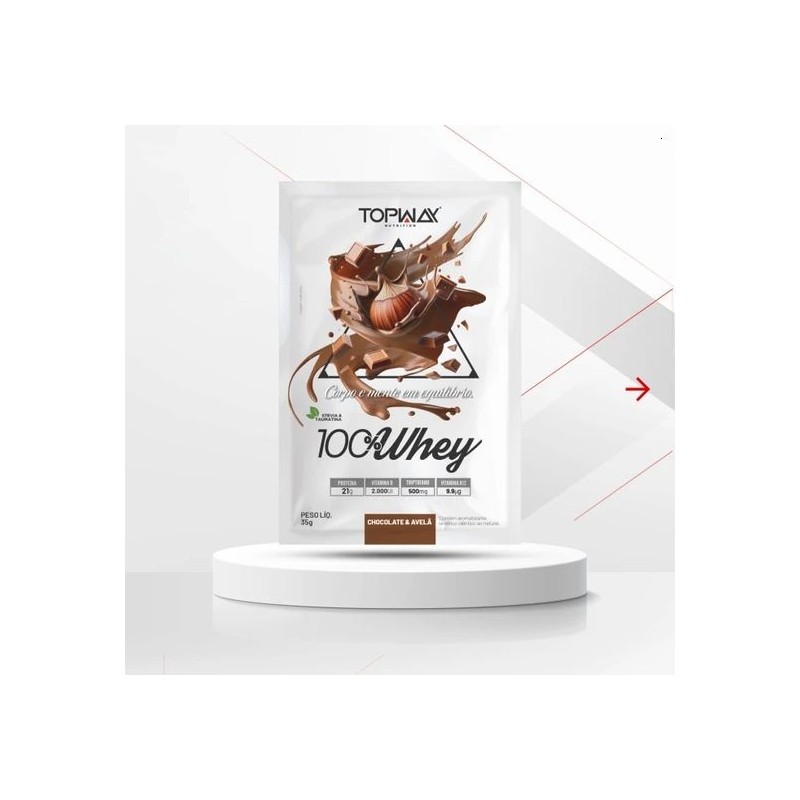 TOPWAY WHEY 100% CHOC/AVELA 10X35G CX/80