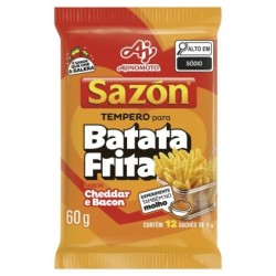 SAZON BAT FRITA CHEDDAR/BACON 60GR CX/48
