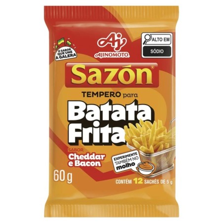 SAZON BAT FRITA CHEDDAR/BACON 60GR CX/48