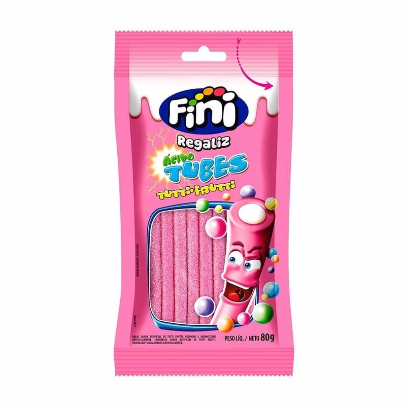 FINI REGALIZ TUBES TUTTI FRUT 80GR CX/12