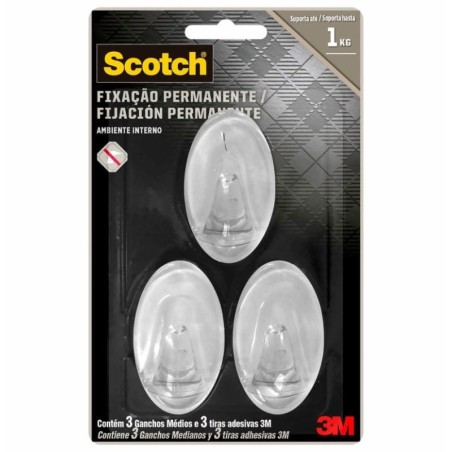 SCOTCH GANCHO TRANSPARENTE M CX/12