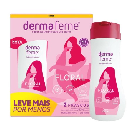 DERMAFEME KIT SAB INT FLOR 2X200ML CX/12