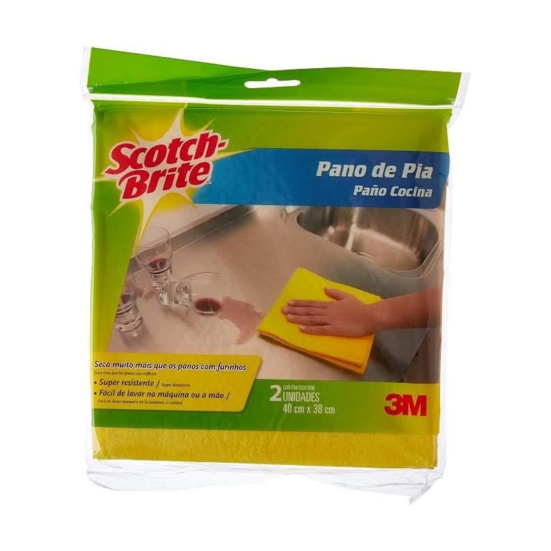 SCOTCH-BRITE PANO DE PIA AMAR C/2 CX 36