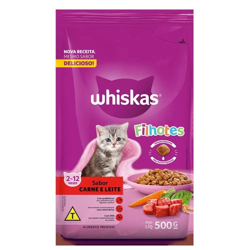 WHISKAS FILHOTE CAR/LEI 500GR FD/20