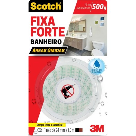FITA FIXA FORTE BANHEIRO 24MMX1,5M CX12