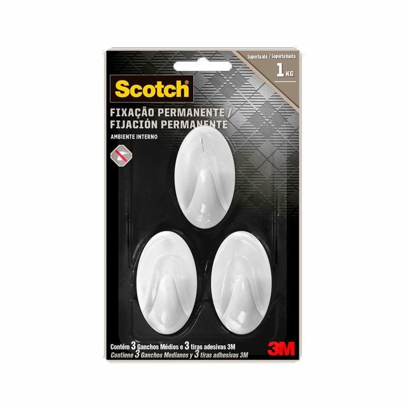 SCOTCH GANCHO PLASTICO MEDIO CX/12