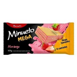 WAFER MINUETO MEGA MORANGO 105G CX/30