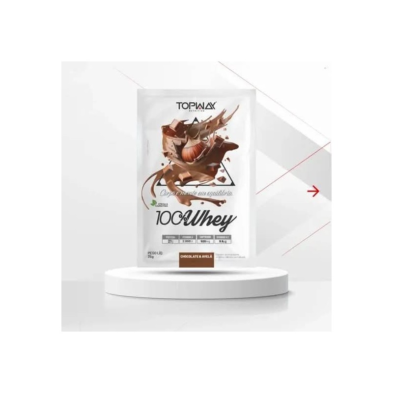 TOPWAY WHEY 100% CHOC/AVELA 10X35G CX/80