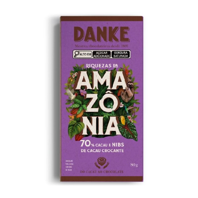 DANKE BARRA 70% NIBS AMAZ DP12X80GR CX/6