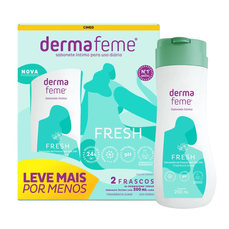 DERMAFEME KIT SAB INT FRES 2X200ML CX/12