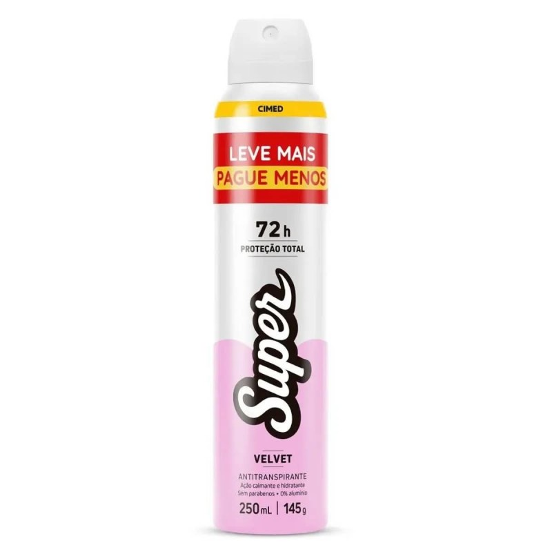 SUPER DESODORANTE VELVET 250ML CX/12