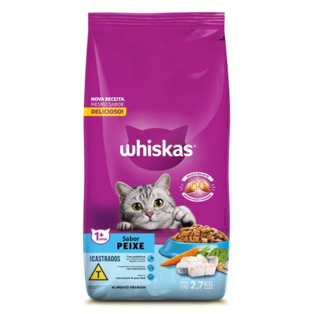 WHISKAS GATOS CAST PEIXE 2,7KG FD/6