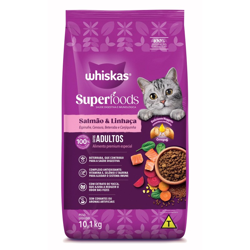 WHISKAS DRY S.FOODS AD SALMAO 10,1KG