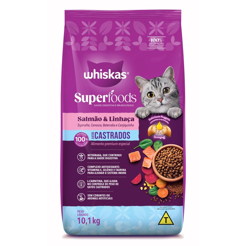 WHISKAS DRY S.FOODS CAST SALMAO 10,1KG
