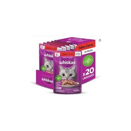 WHISKAS SACHE 85GR CARNE L20P16 CX/2