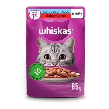 WHISKAS SC CASTRADOS CARNE 20X85G CX2