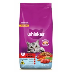 WHISKAS DRY GATOS CAST. CARNE 2,7KG FD/6