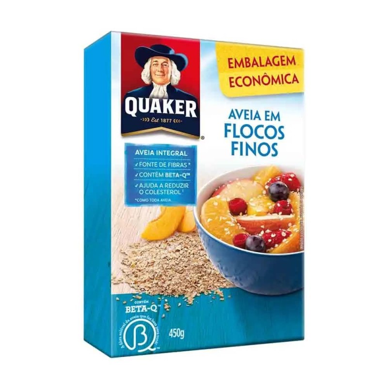 QUAKER AVEIA FLOCOS FINOS 450G CX/12