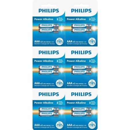 PHILIPS PILHA ALCALINA AAA CT/12 CX/24