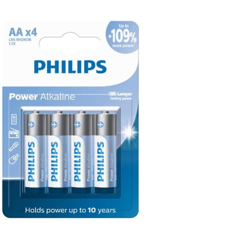 PHILIPS PILHA ALCAL AA C/4 DP12 CX/36