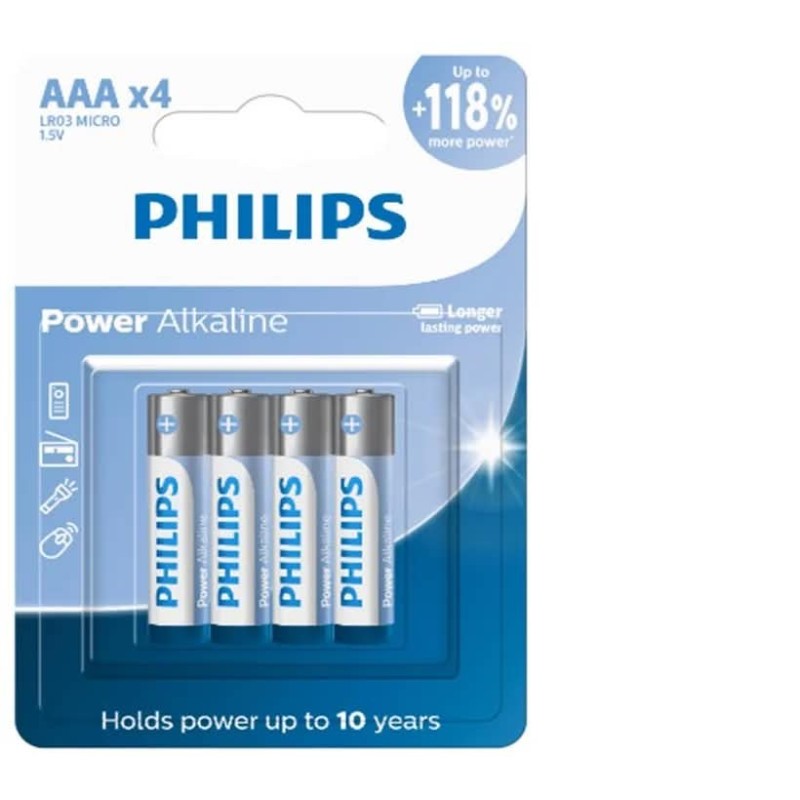 PHILIPS PILHA ALCAL AAA C/4 DP12 CX/36