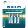 PHILIPS PILHA ZINCO AAA C/4 DP12 CX/36