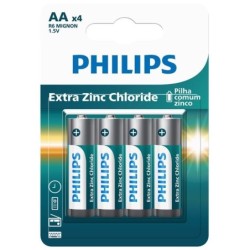 PHILIPS PILHA ZINCO AA C/4 DP12 CX/36