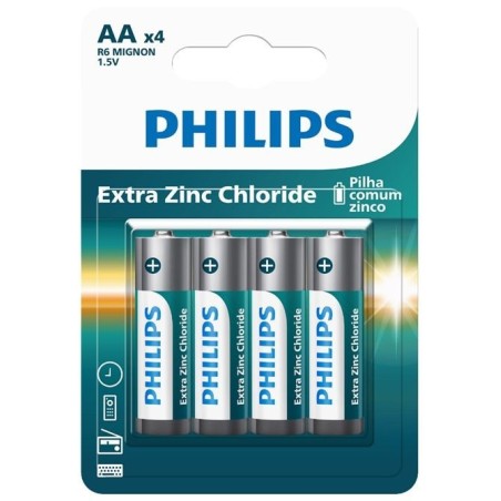 PHILIPS PILHA ZINCO AA C/4 DP12 CX/36