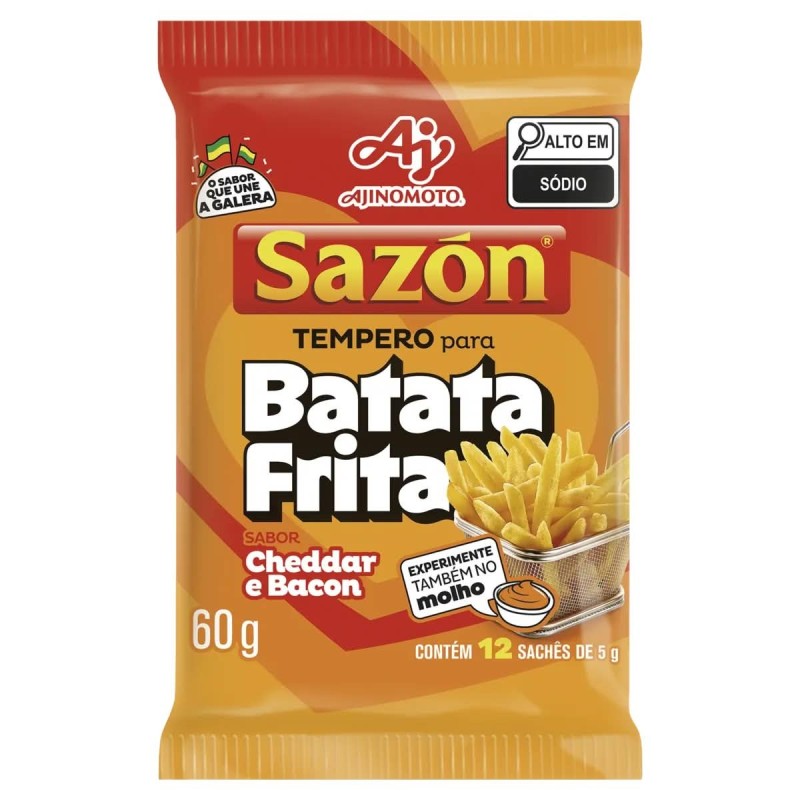 SAZON BAT FRITA CHEDDAR/BACON 60GR CX/48
