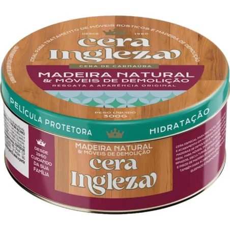CERA INGLEZA PASTA MADEI NATU 300G CX/12