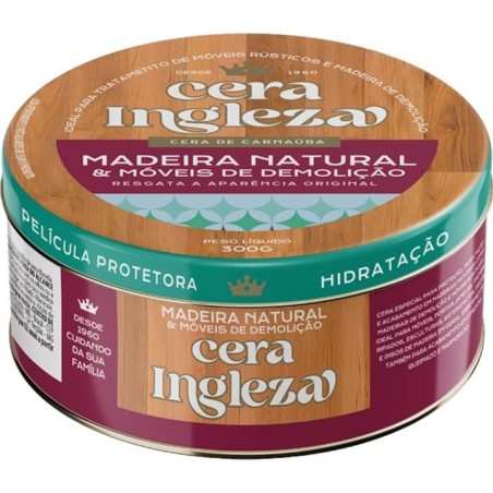 CERA INGLEZA PASTA MADEI NATU 300G CX/12