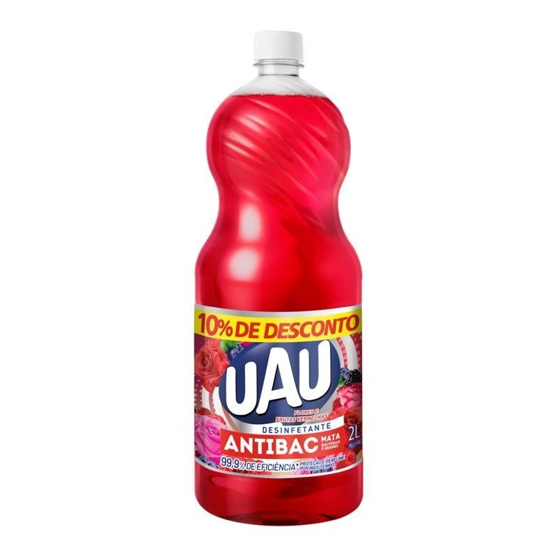 UAU DESINF ANTIB FLOR FRUTA PROM 2L CX/8