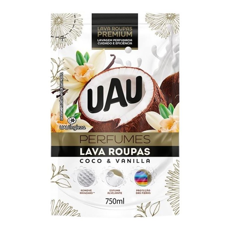 UAU LAVA ROUPAS COCO/VANILLA 750ML CX/18