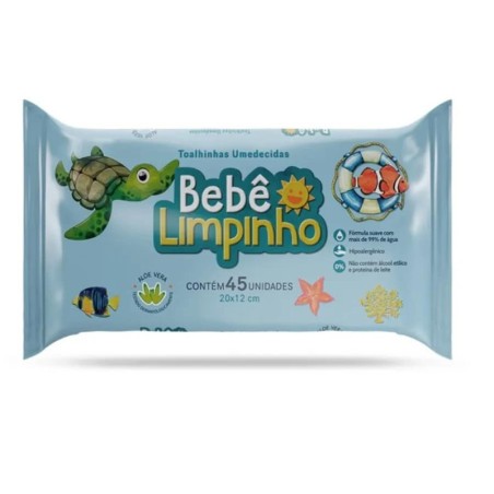 BEBE LIMPINHO TOALHA UMED C/45 CX/24