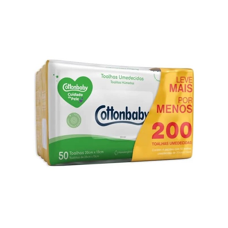 COTTON PACK TOALHAS CUID PELE 4X50  CX/3