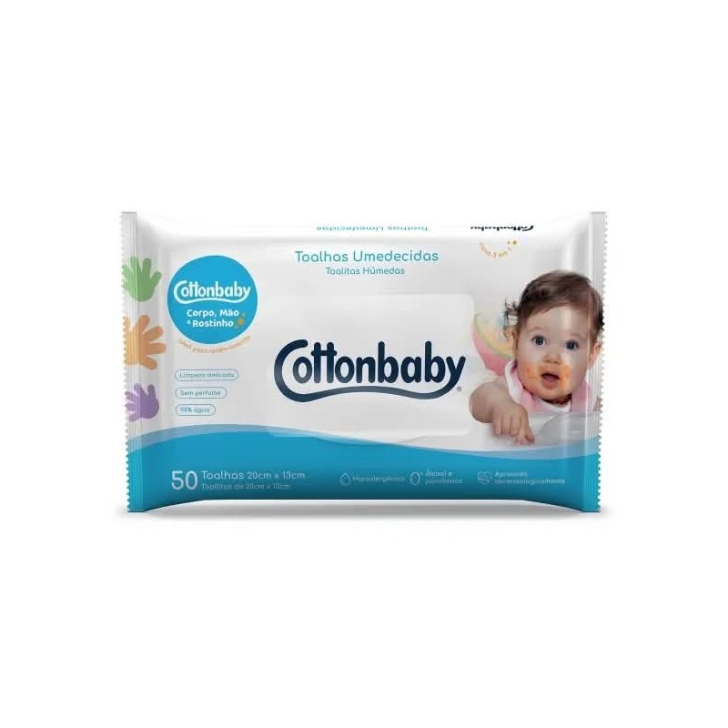 COTTON TOALHA RECEM NASCIDO 50UN CX/24