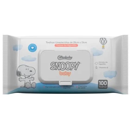 SNOOPY TOALHA UMIDE ALGODAO 100UN CX/12