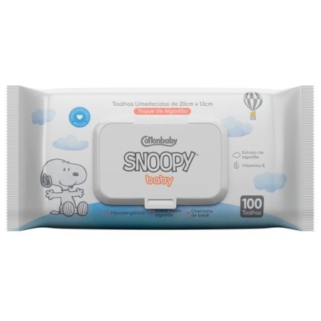 SNOOPY TOALHA UMIDE ALGODAO 100UN CX/12