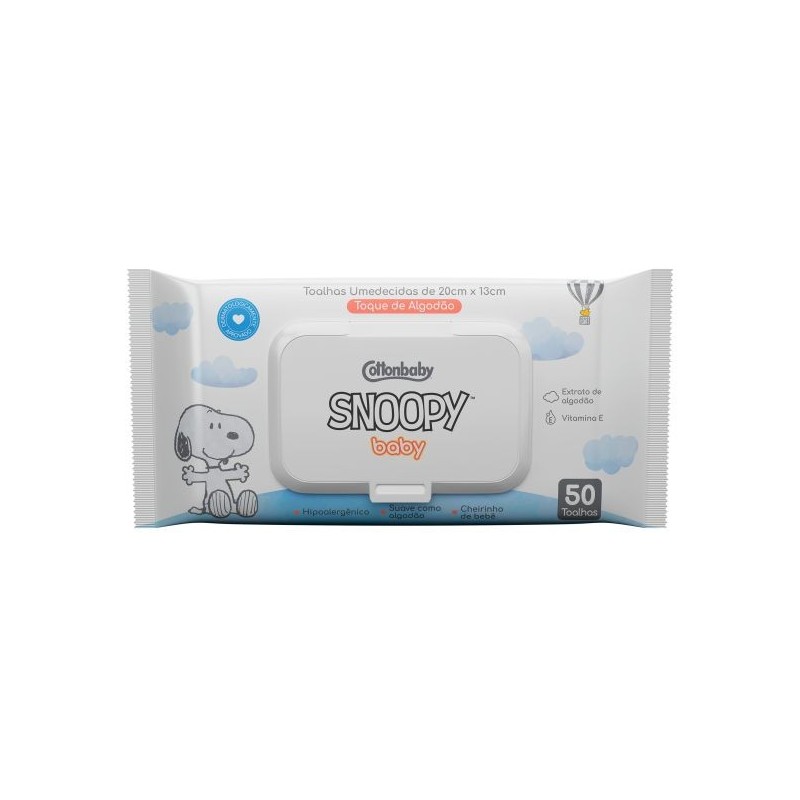 SNOOPY TOALHA UMIDE ALGODAO 50UN CX/24