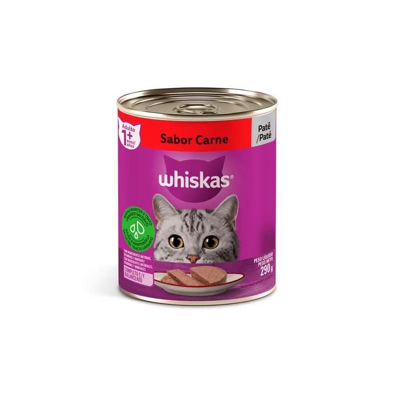 WHISKAS LATA PATE DE CARNE 290GR CX/24
