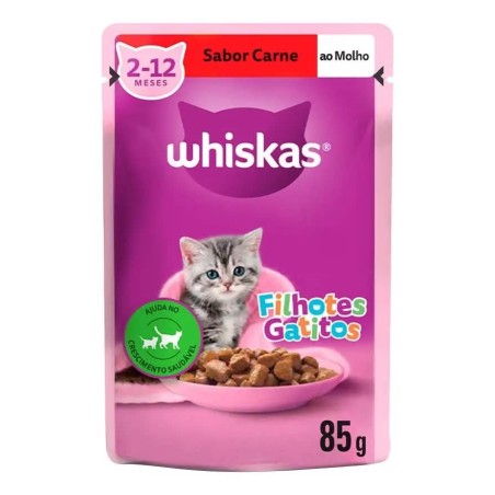 WHISKAS SACHE FIL CARNE 85G L20P16 CX/2