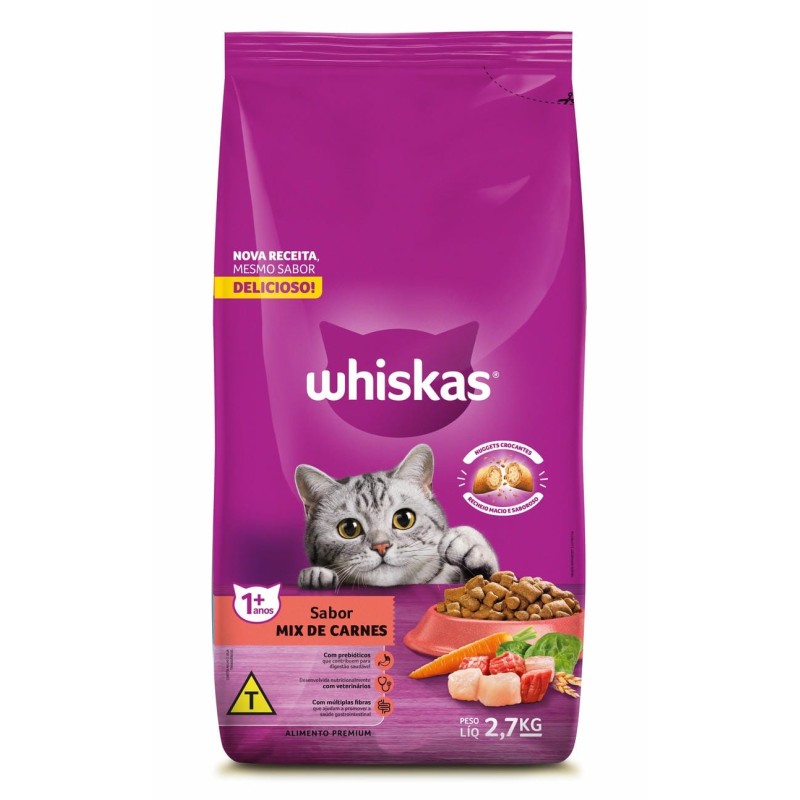 WHISKAS DRY AD MIX DE CARNE 2,7KG FD/6