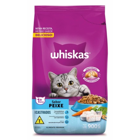 WHISKAS DRY GATOS CAST PEIXE 900GR FD/10
